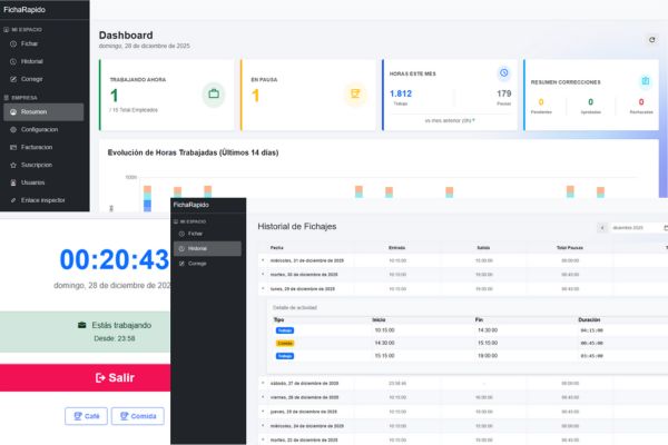 Simple clock-in interface